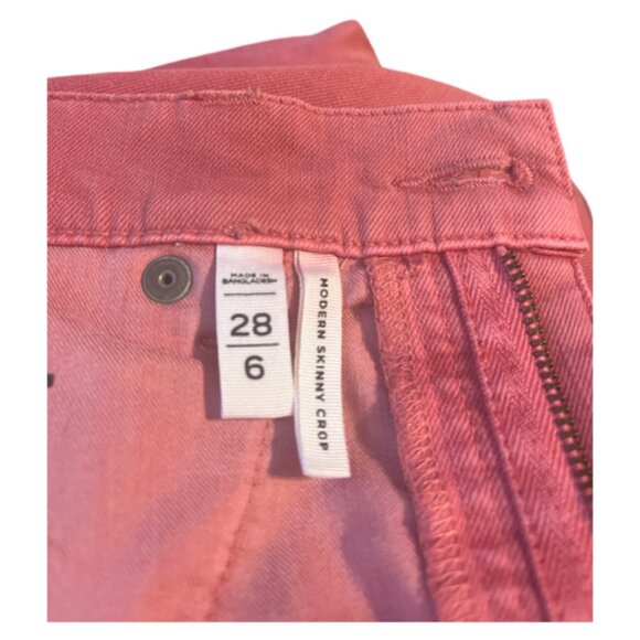 Loft Women's Modern Skinny Crop Denim Jeans, Size 28/6, Color Salmon - Picture 3 of 3